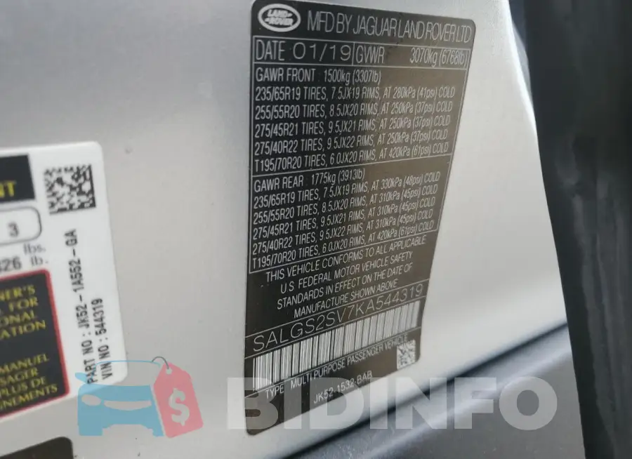 SALGS2SV7KA544319 Photo# 12