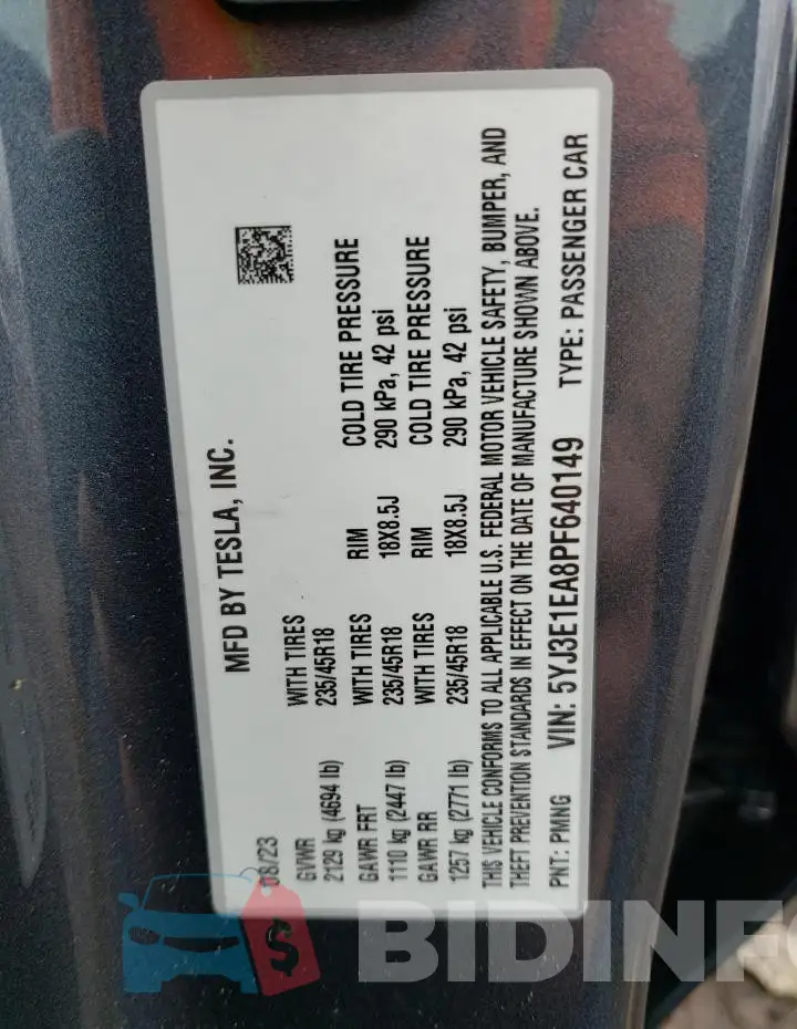 5YJ3E1EA8PF640149 Photo# 12