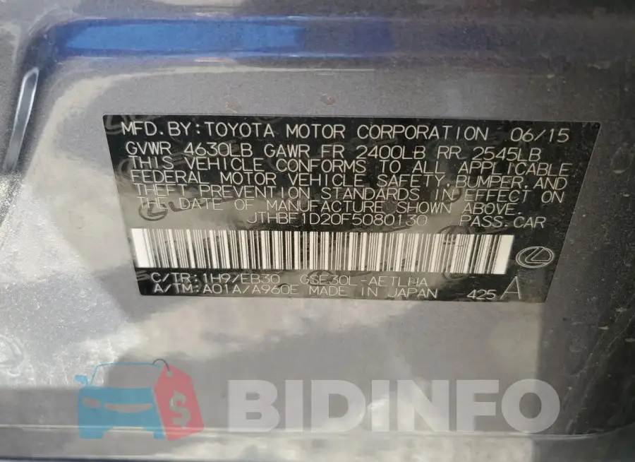 JTHBF1D20F5080130 Photo# 13