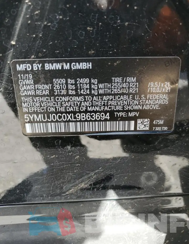 5YMUJ0C0XL9B63694 Photo# 13