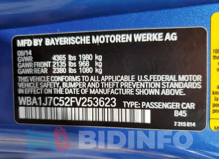 WBA1J7C52FV253623 Photo# 13