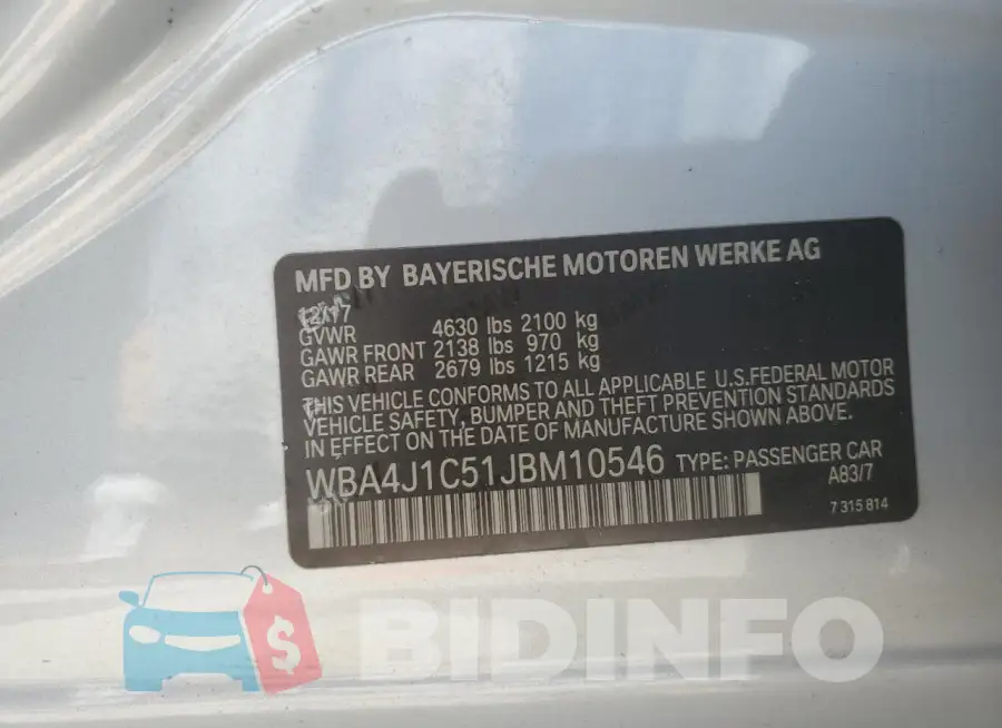 WBA4J1C51JBM10546 Photo# 12