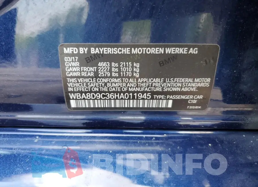 WBA8D9C36HA011945 Photo# 13