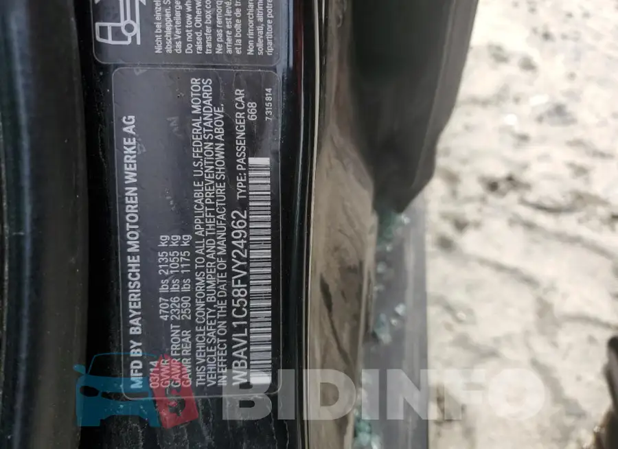 WBAVL1C58FVY24962 Photo# 12