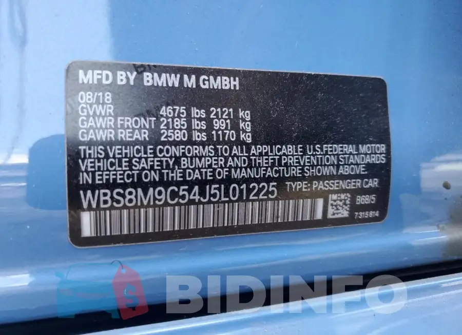 WBS8M9C54J5L01225 Photo# 12