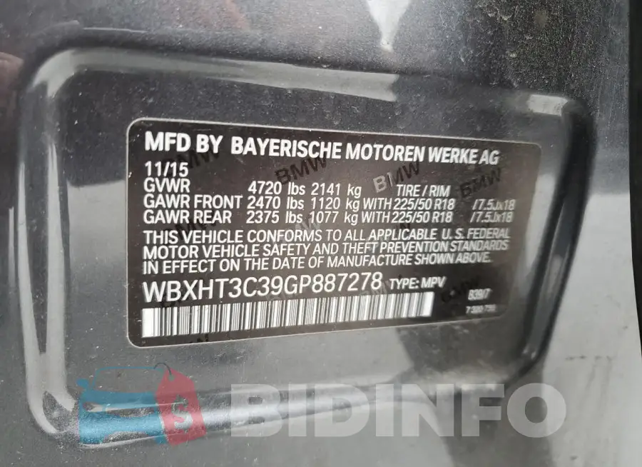 WBXHT3C39GP887278 Photo# 12