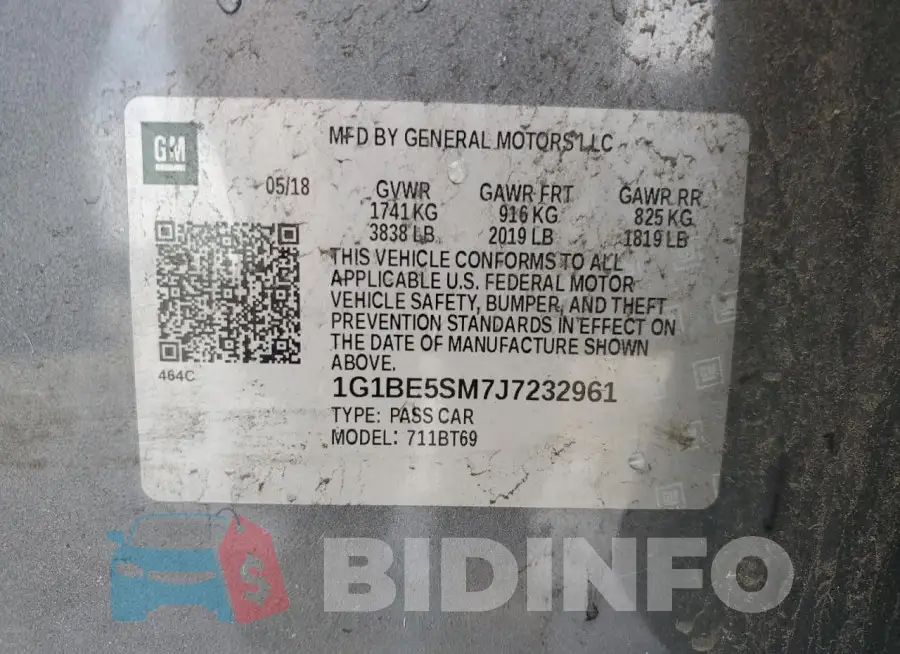1G1BE5SM7J7232961 Photo# 12
