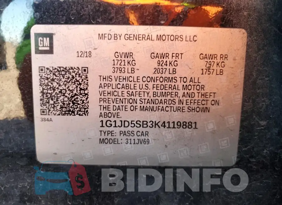 1G1JD5SB3K4119881 Photo# 12