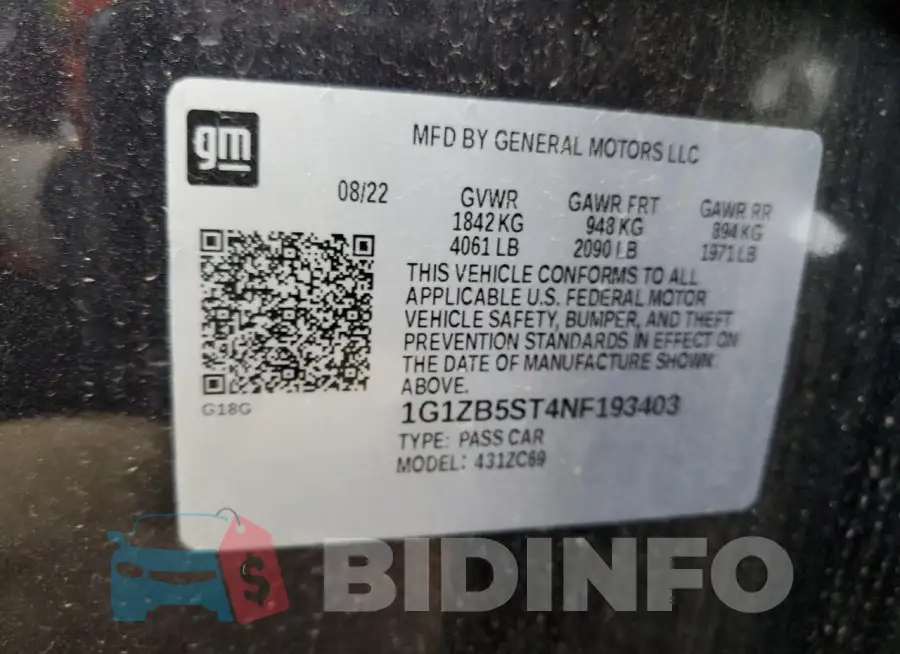 1G1ZB5ST4NF193403 Photo# 12