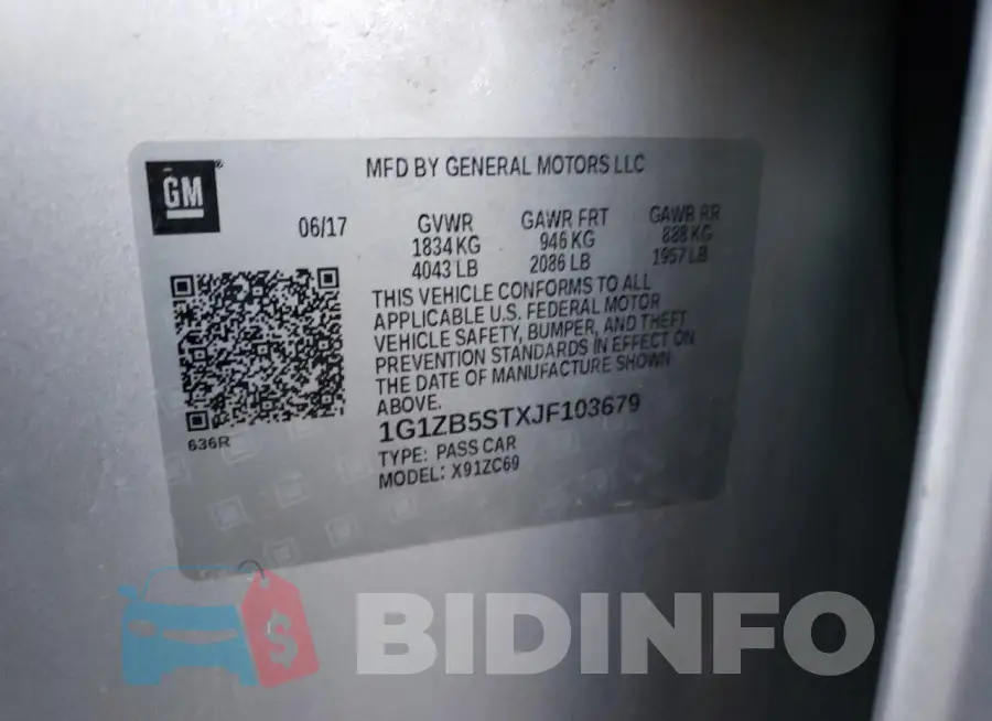 1G1ZB5STXJF103679 Photo# 12