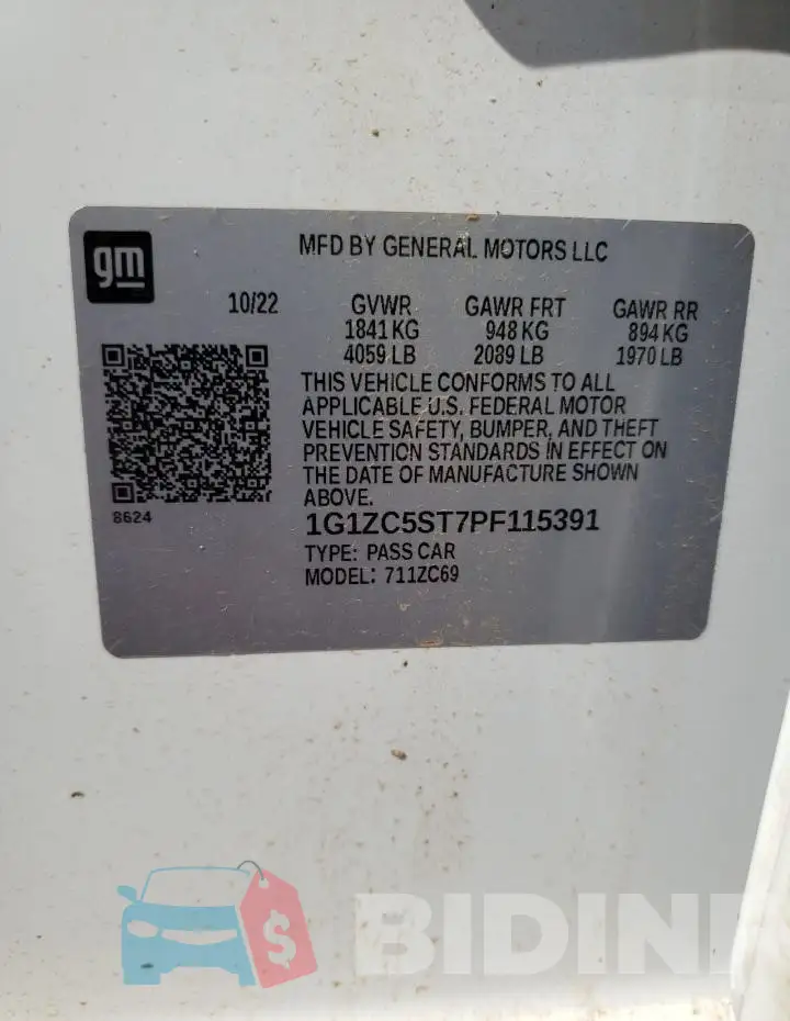 1G1ZC5ST7PF115391 Photo# 12
