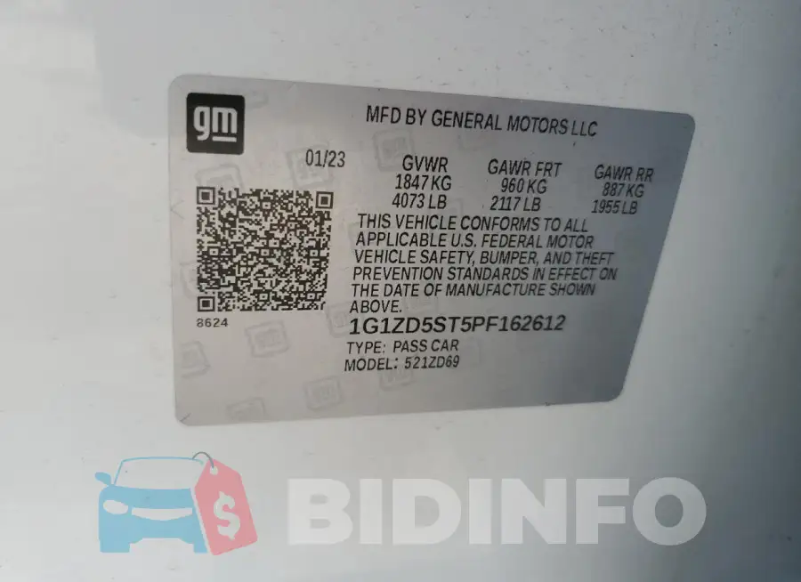 1G1ZD5ST5PF162612 Photo# 13