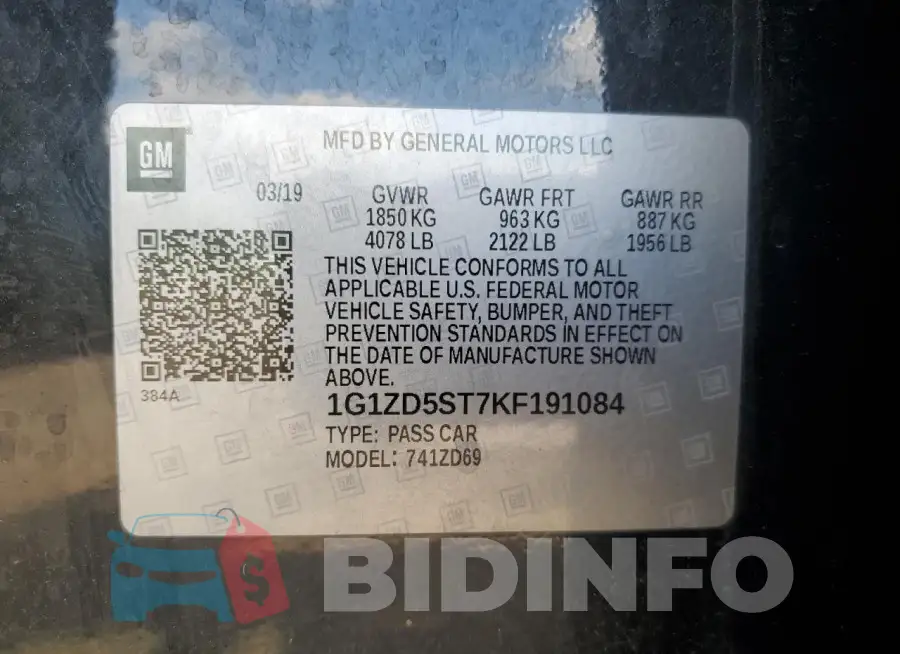 1G1ZD5ST7KF191084 Photo# 12