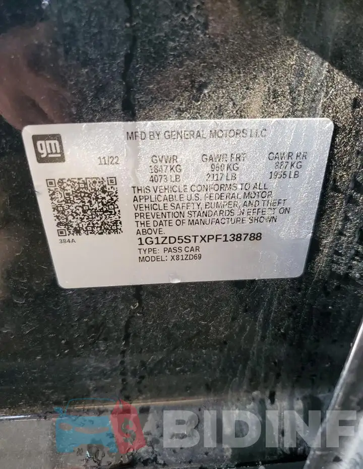 1G1ZD5STXPF138788 Photo# 12