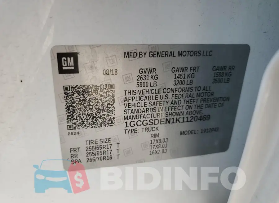 1GCGSDEN1K1120469 Photo# 13