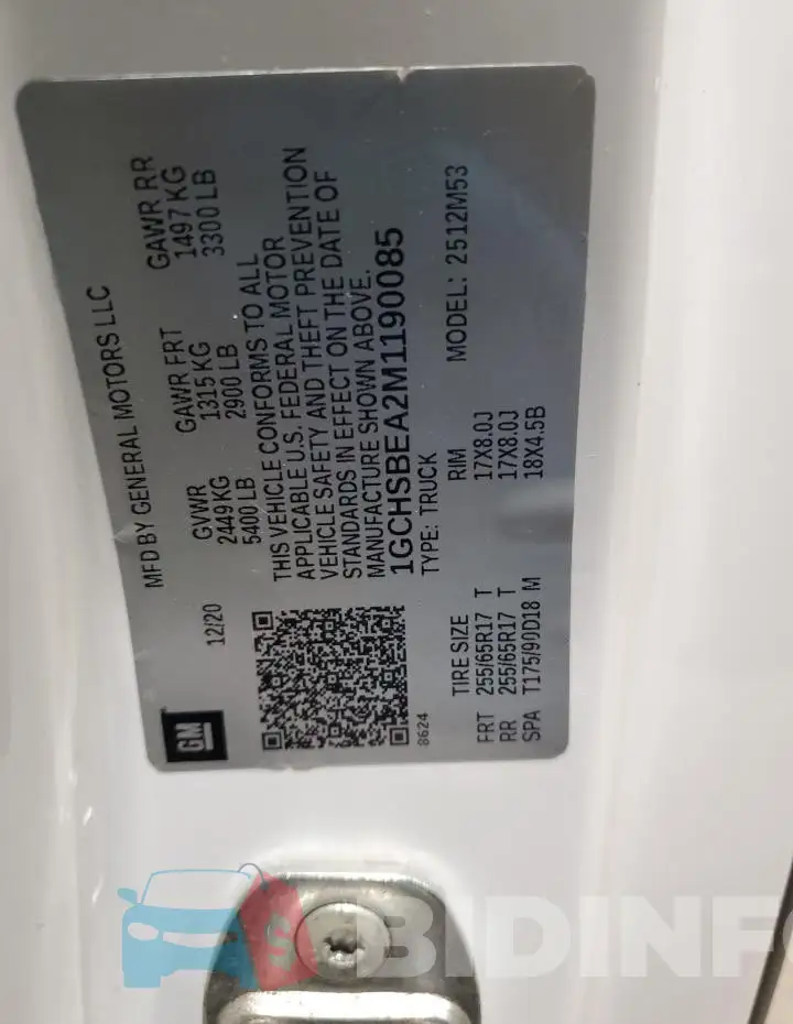 1GCHSBEA2M1190085 Photo# 11