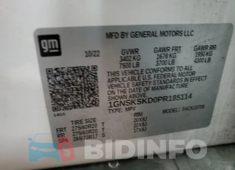 1GNSKSKD0PR185114 Photo# 13