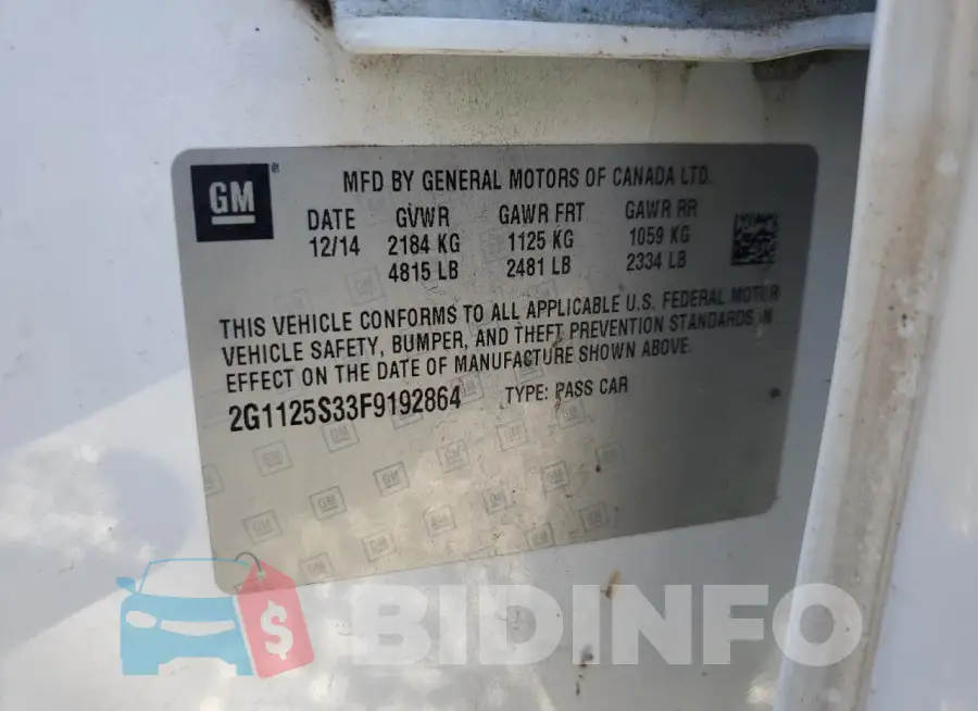 2G1125S33F9192864 Photo# 12