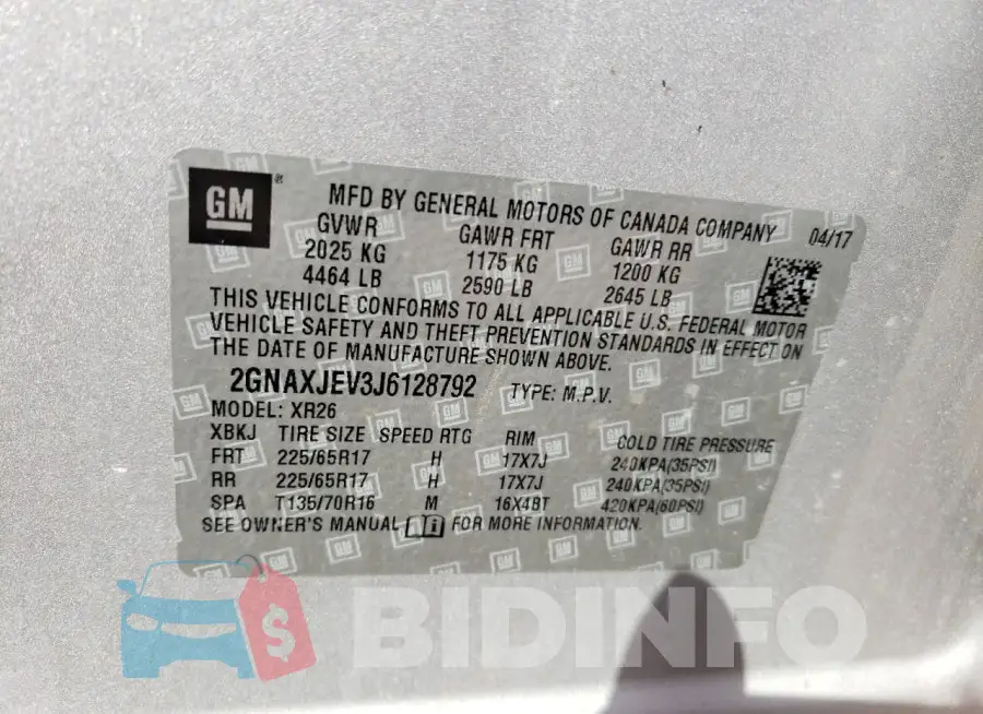 2GNAXJEV3J6128792 Photo# 12