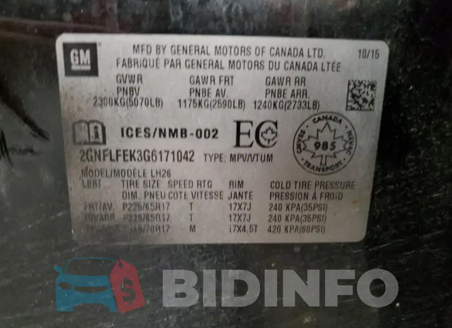 2GNFLFEK3G6171042 Photo# 13
