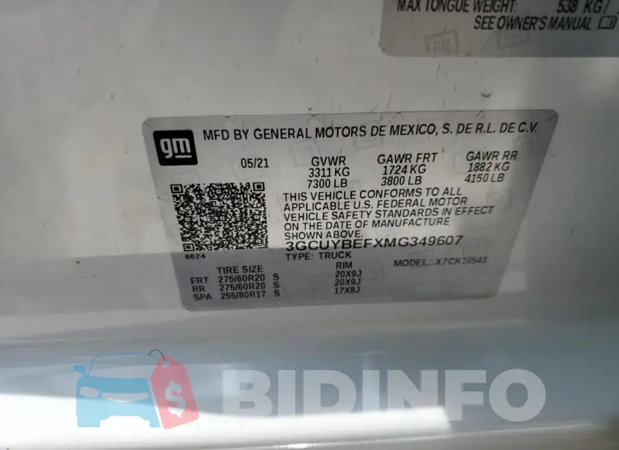 3GCUYBEFXMG349607 Photo# 12