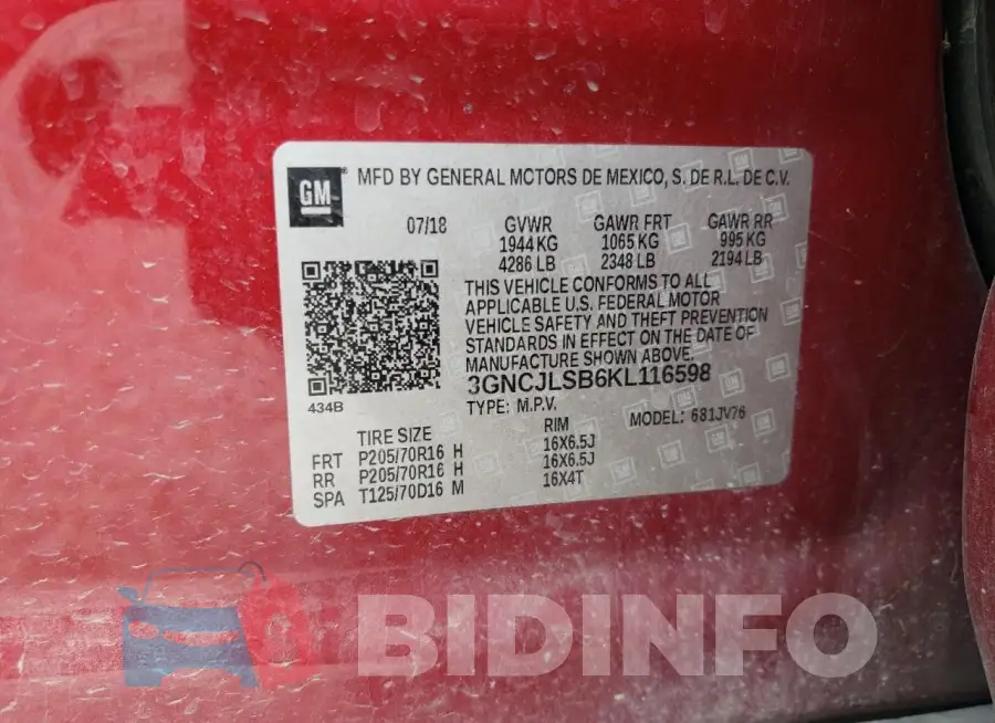 3GNCJLSB6KL116598 Photo# 13