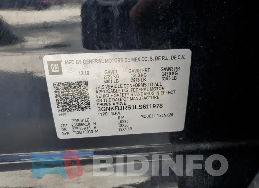 3GNKBJRS1LS611978 Photo# 14