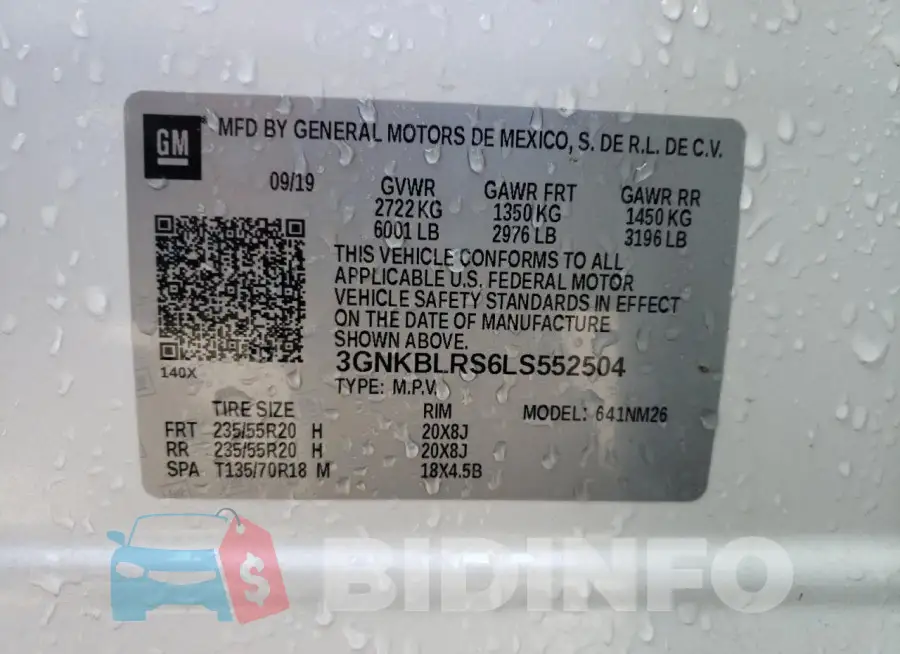 3GNKBLRS6LS552504 Photo# 13