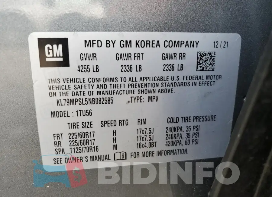 KL79MPSL5NB082585 Photo# 13