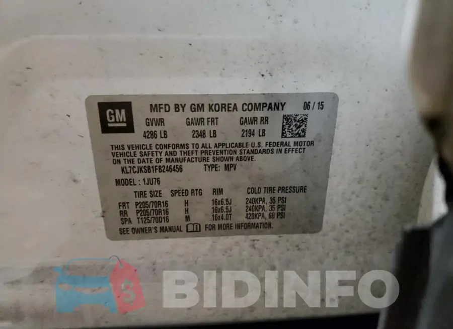 KL7CJKSB1FB246456 Photo# 13