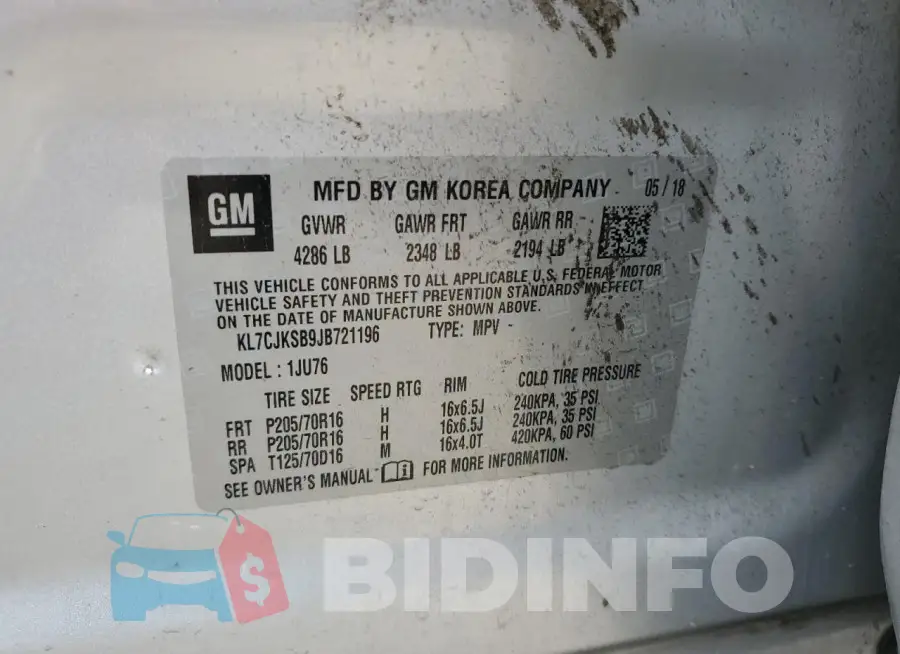 KL7CJKSB9JB721196 Photo# 13