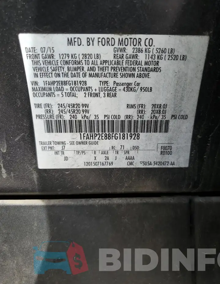1FAHP2E88FG181928 Photo# 13