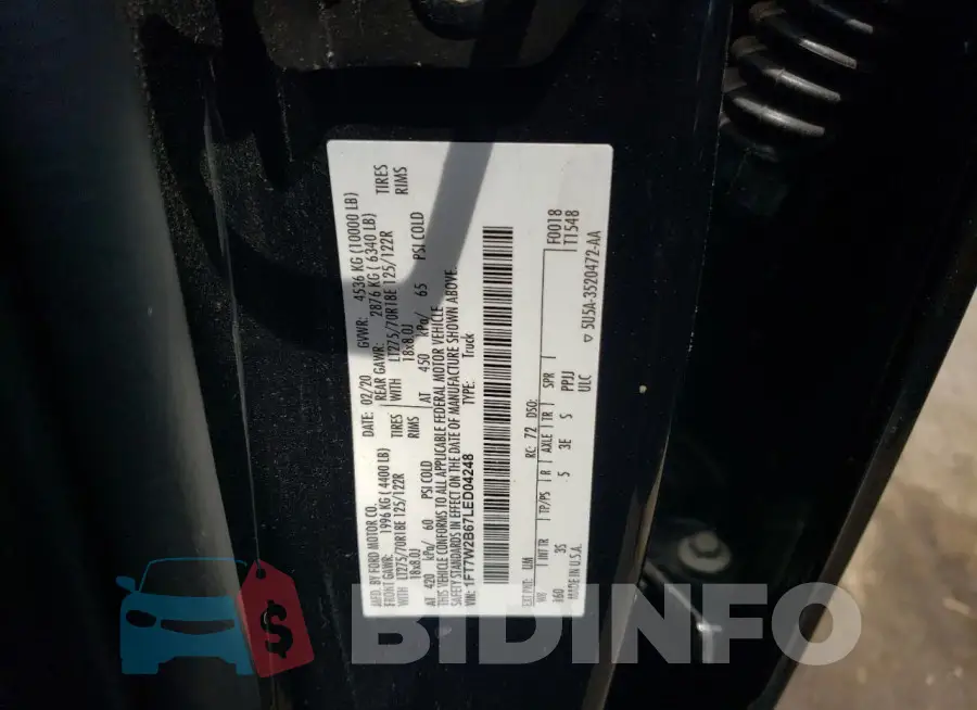 1FT7W2B67LED04248 Photo# 12