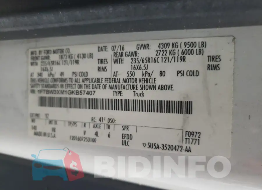 1FTBW3XM1GKB57407 Photo# 13