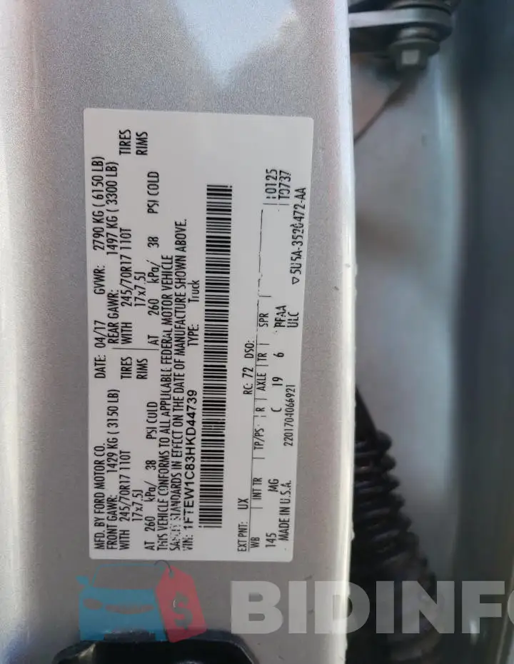 1FTEW1C83HKD44739 Photo# 13
