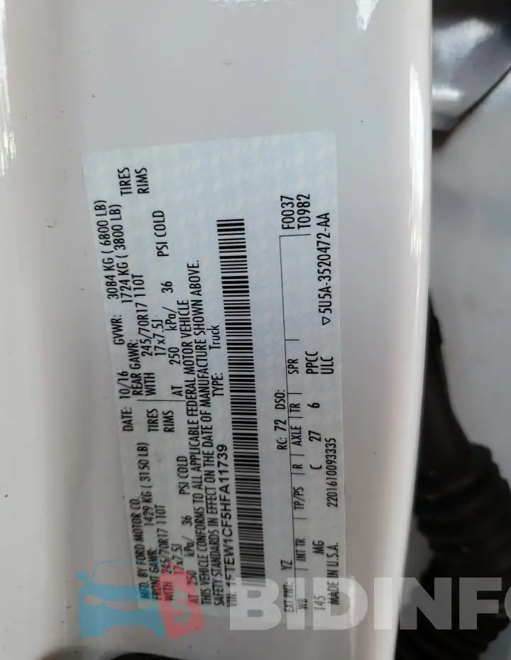 1FTEW1CF5HFA11739 Photo# 13