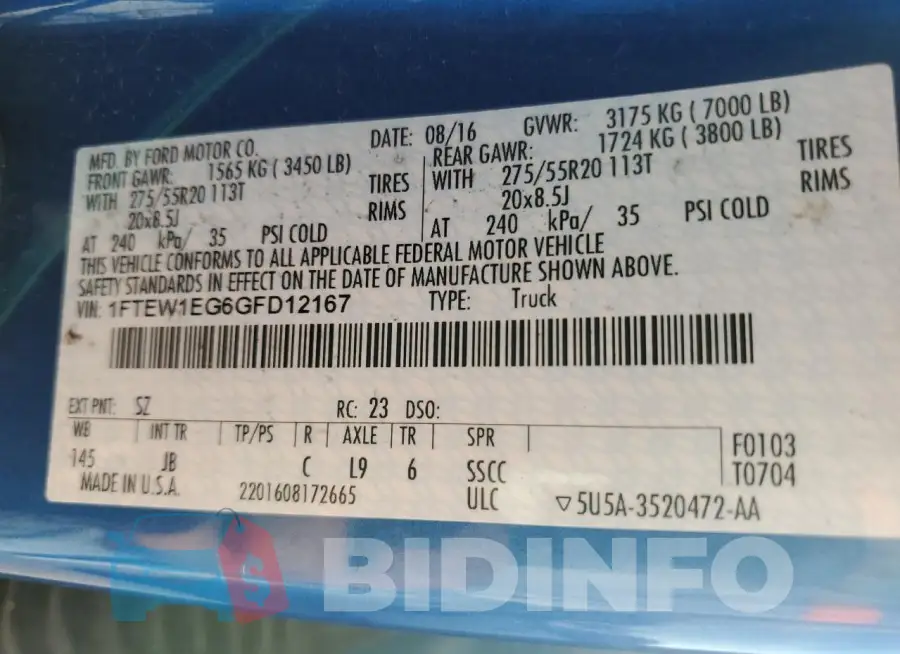 1FTEW1EG6GFD12167 Photo# 12