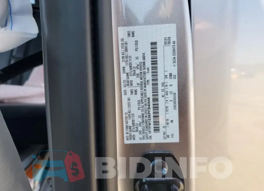 1FTFW1E86PFB40848 Photo# 12