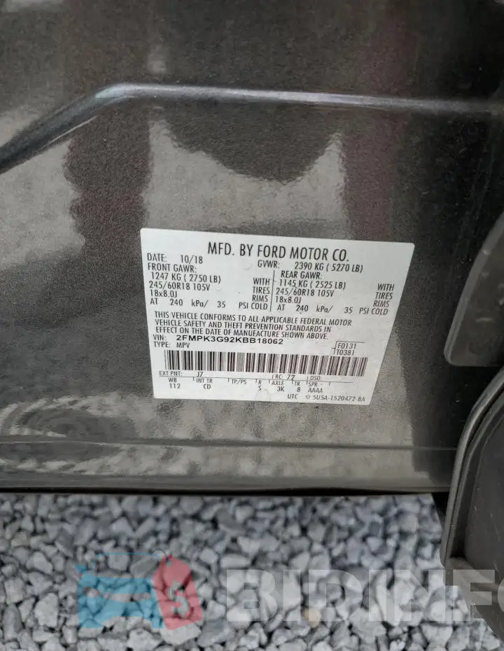 2FMPK3G92KBB18062 Photo# 13