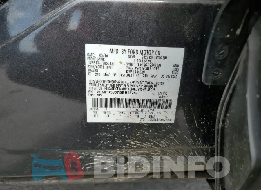 2FMPK3J87GBB95257 Photo# 14