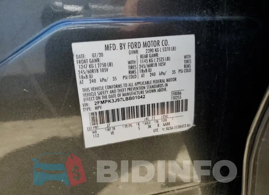 2FMPK3J97LBB01042 Photo# 12