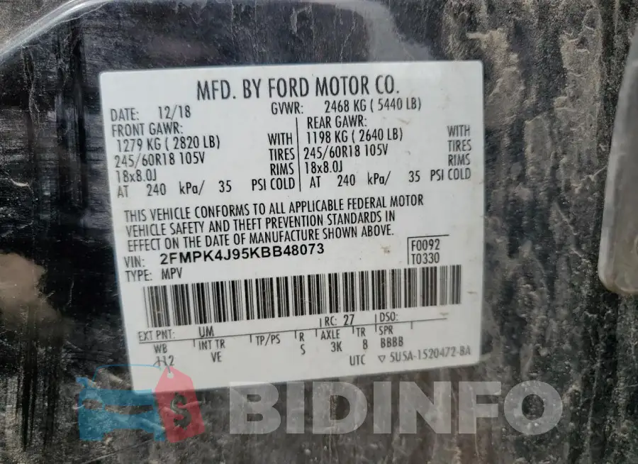 2FMPK4J95KBB48073 Photo# 13