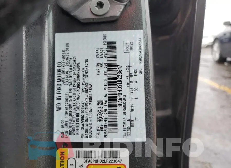 3FA6P0HD2LR223647 Photo# 12