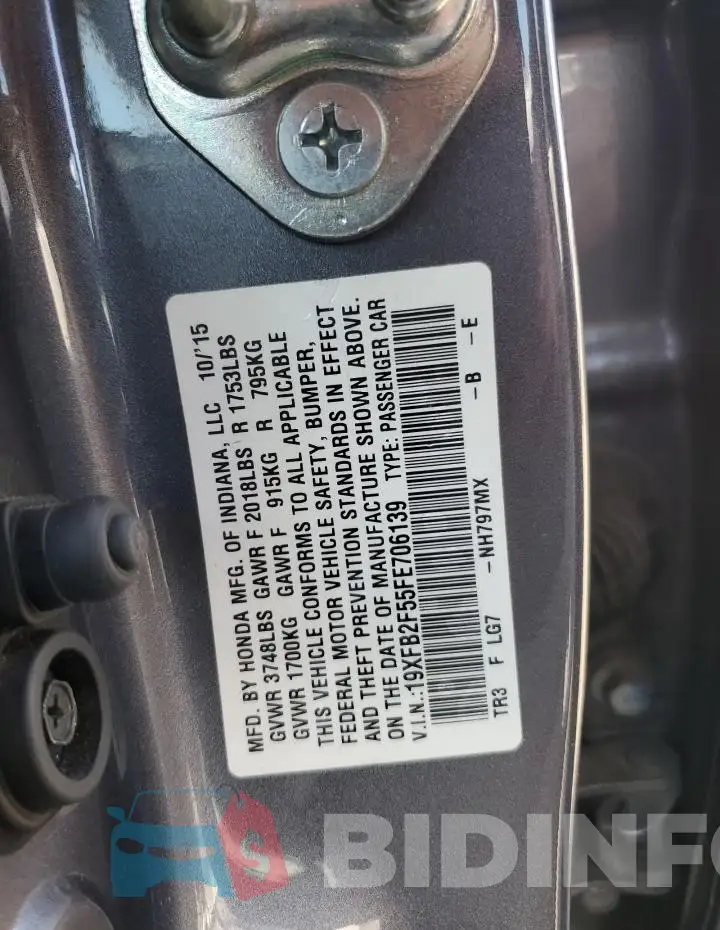 19XFB2F55FE706139 Photo# 12