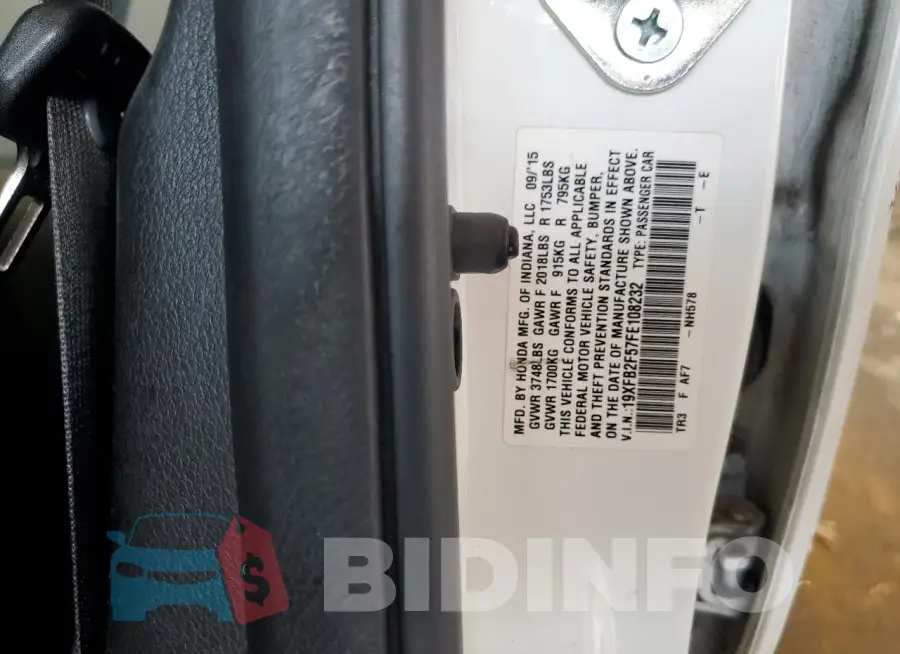 19XFB2F57FE108232 Photo# 12