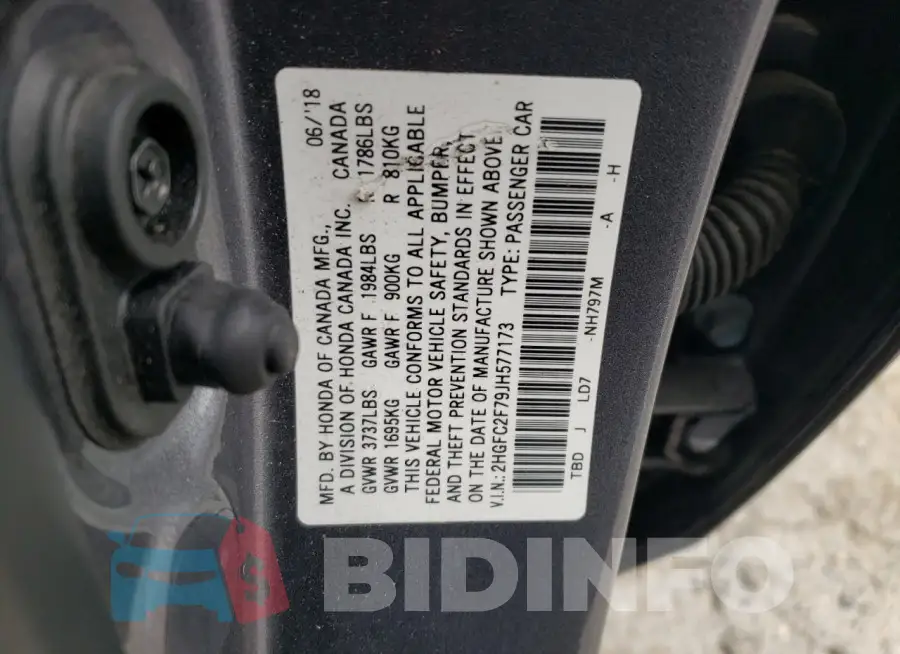 2HGFC2F79JH577173 Photo# 12