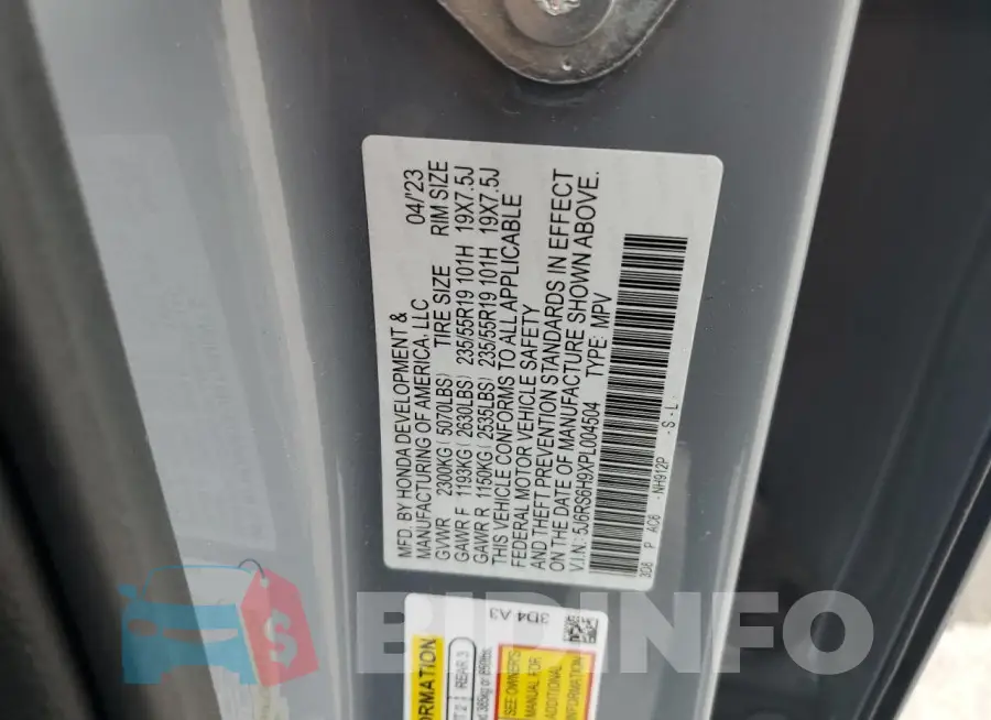 5J6RS6H9XPL004504 Photo# 12