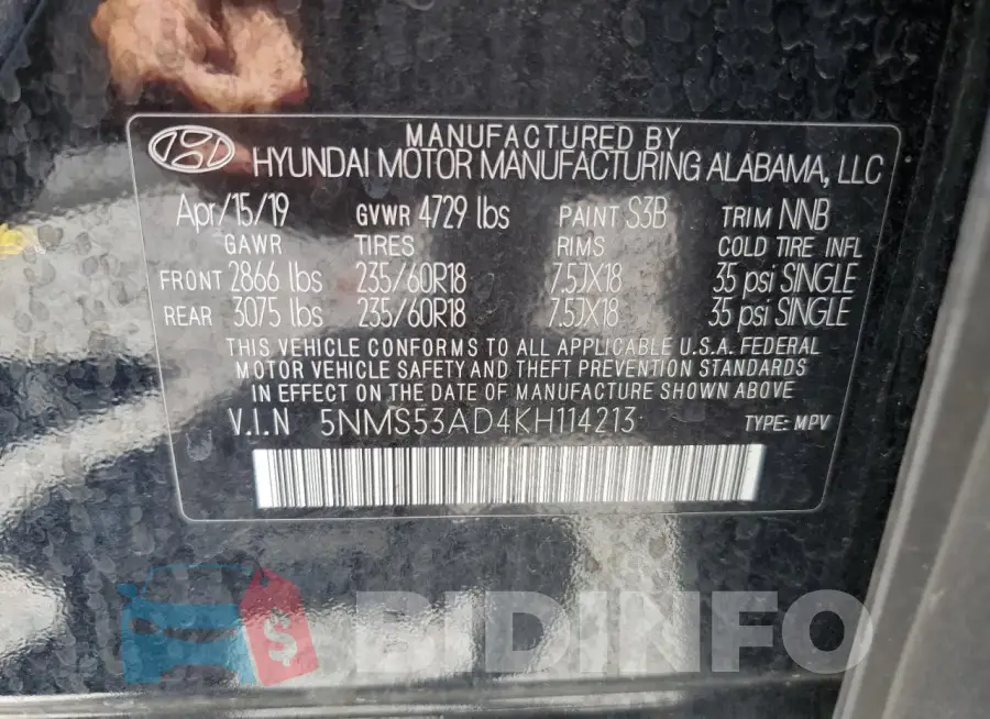 5NMS53AD4KH114213 Photo# 13