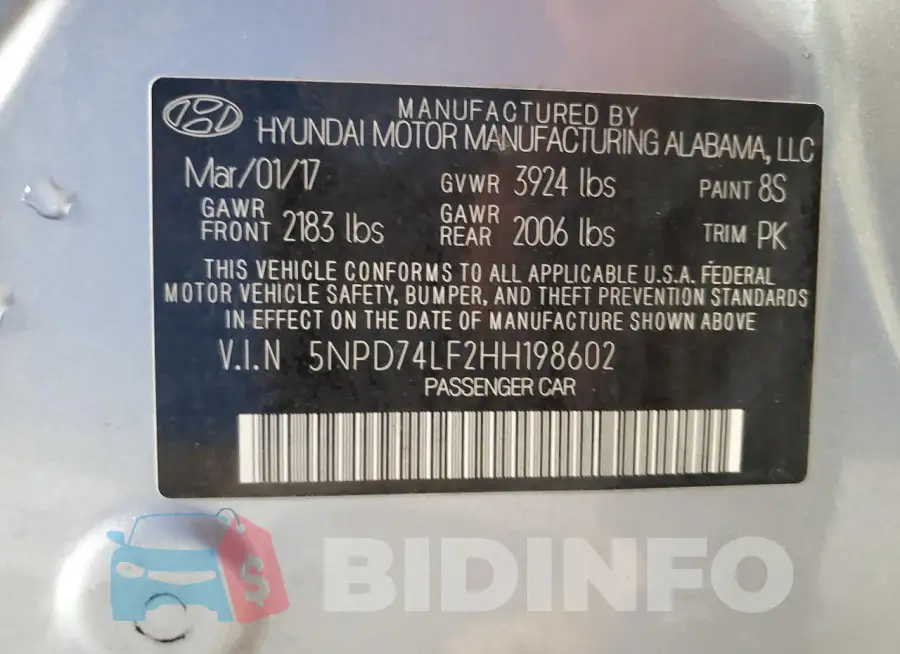 5NPD74LF2HH198602 Photo# 12