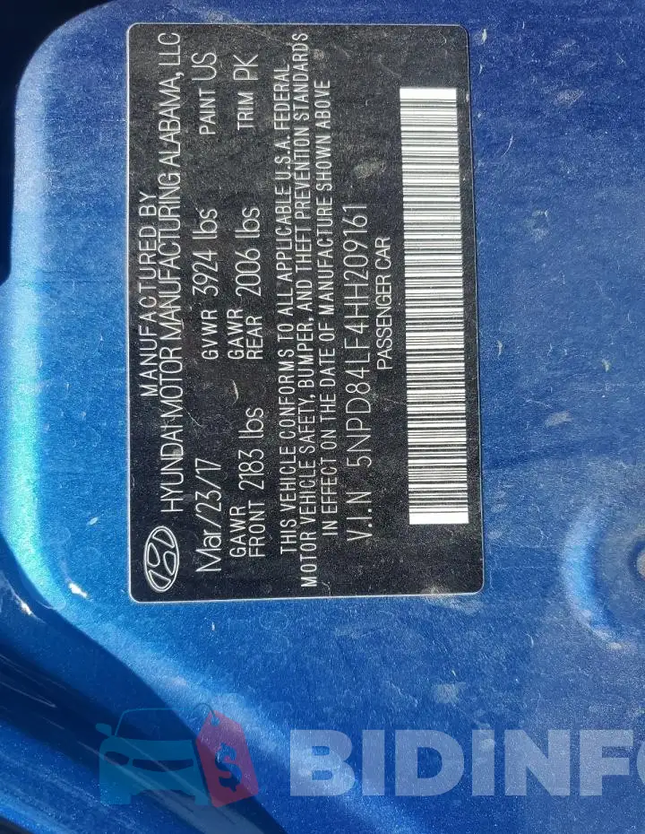 5NPD84LF4HH209161 Photo# 12